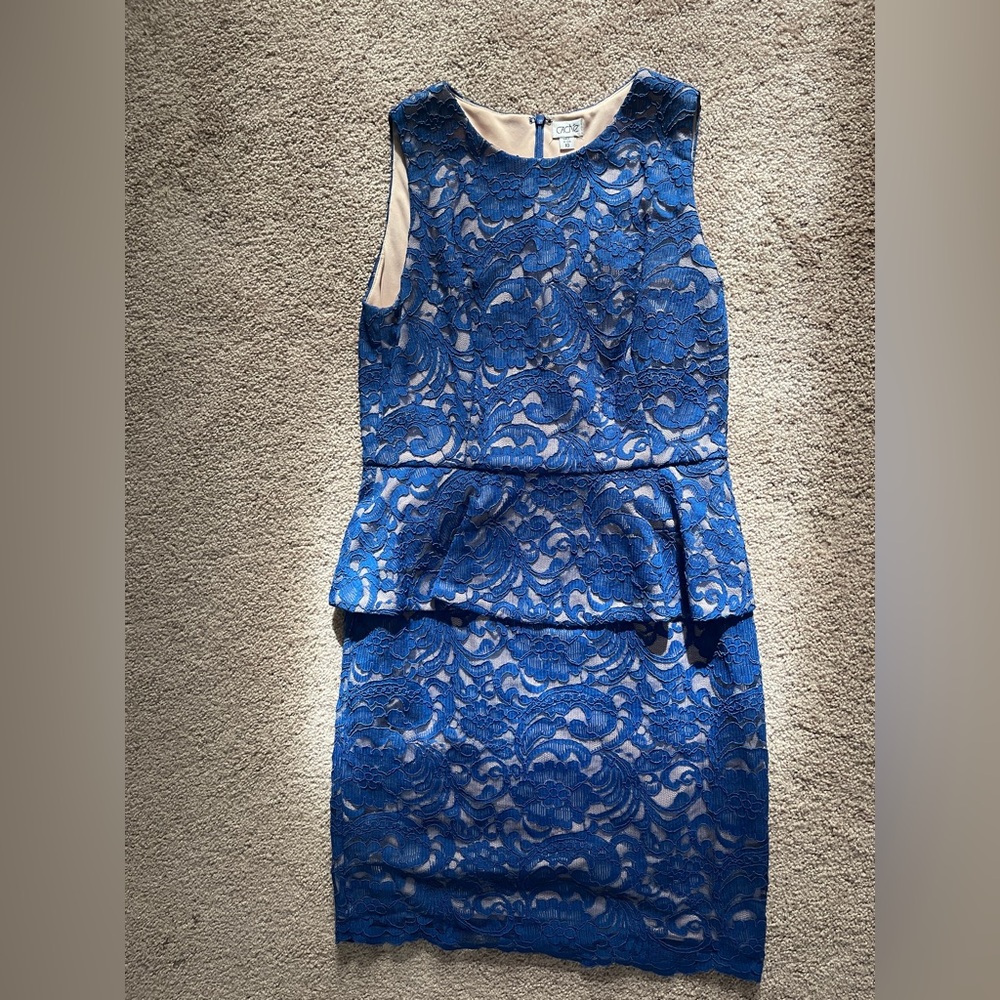 Cache Blue Lace Sleeveless Dress